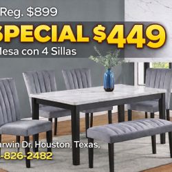 Dining Set With 4 Chairs 