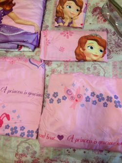 Sofía the First blanket set shower curtain pillow cover soft blanket