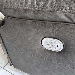 3 Piece Premium Gray Leather Ashley Furniture