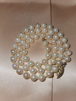 Silvermans Jewelers Pearl Necklace 17" 14k Gold
