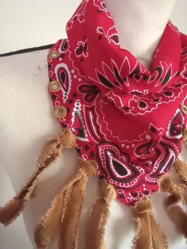 Red Paisley Scarf with Fringe