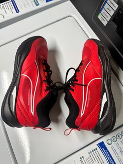 Red and Black Low-Top Sneakers