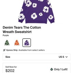 Denim Tears Hoodie Small New