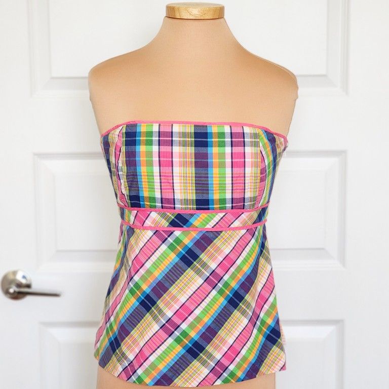 Lilly Pulitzer Women's Plaid Strapless Top!