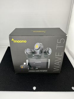 MAONO Wireless Lavalier Microphone for Camera/PC/Laptop/Phones, Mini Lapel Mic with 48khz 24bit, 1000ft Range, Noise Cancellation, Gain Knob, Mono-Ste