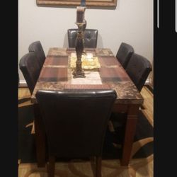 MARBLE DR TABLE SET