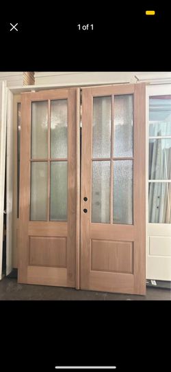 60x96 Doble Door Raining Glass 