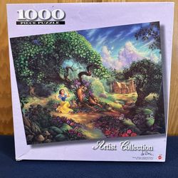 Vtg Sealed 1999 Mattel Disney Artist Collection of Snow White’s Magical Forest by Tom Du Bois 1000pc