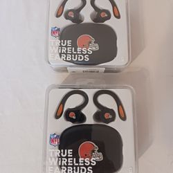 Cleveland Browns wireless earbuds with recharging case 