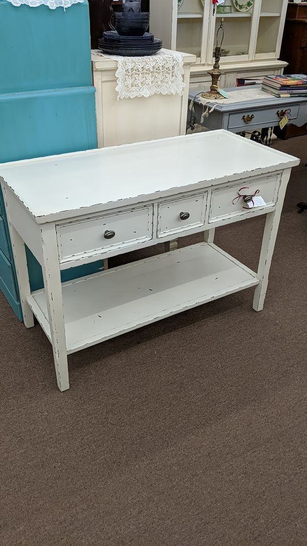 Shabby White Console Table