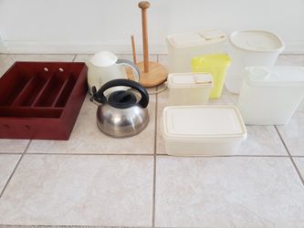 Utensils tray,water t-pots,towel holder, storage containers