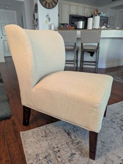 Neutral upholstered accent chair