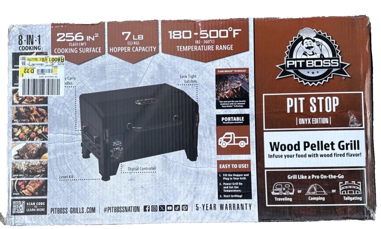 Pit Boss Portable Pit Stop Wood Pellet Grill + 40 lbs Bear Mountain Pellets