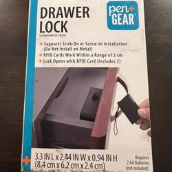 Pen & Gear Electronic RFID Drawer Lock 3.3”X2.44”X0.94”