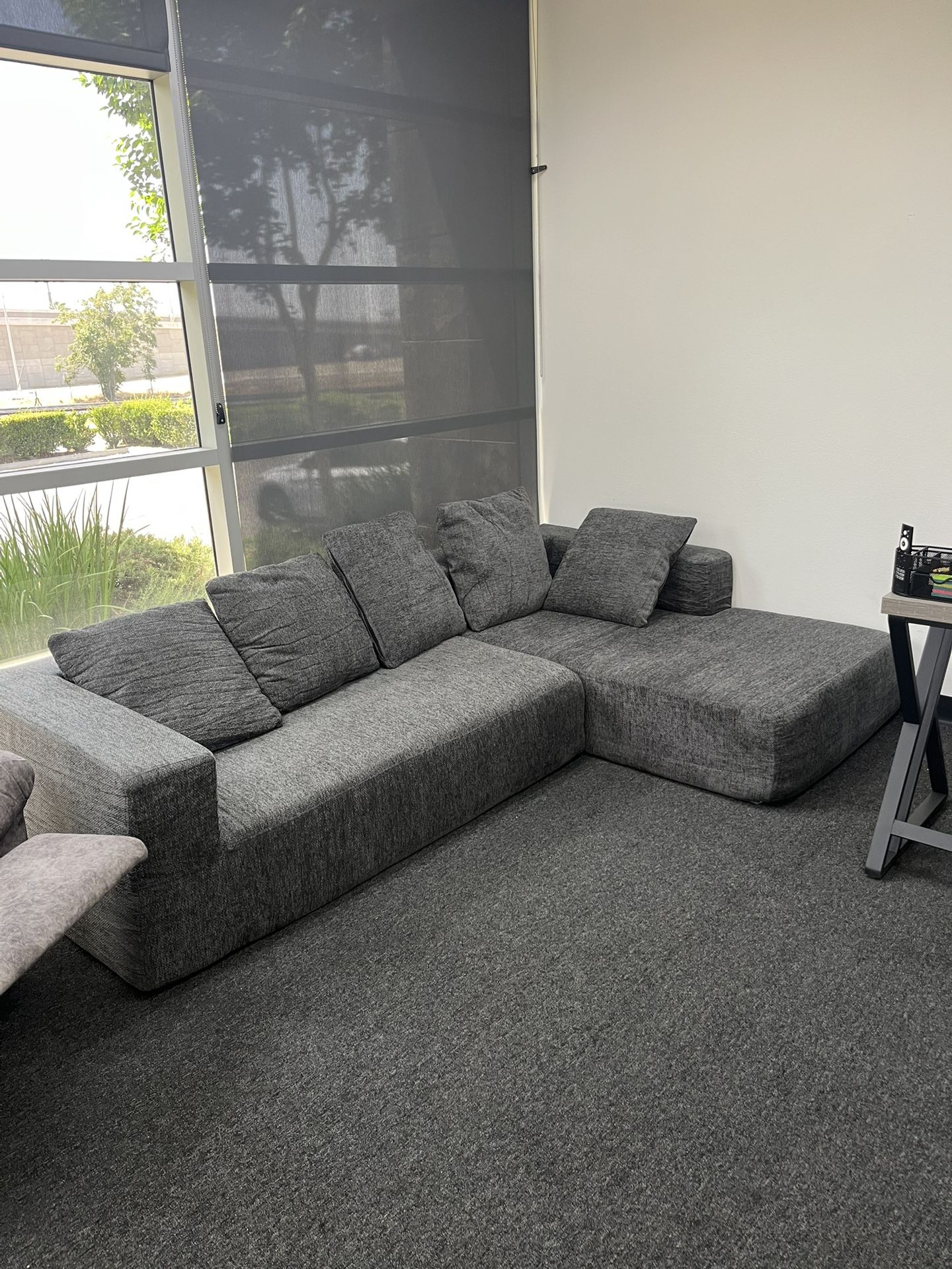 Sectional Sofa Couch - Gray Fabric