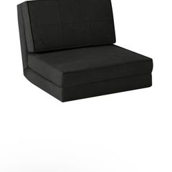 Your Zone Ultra Soft Suede 3 Position Convertible Flip Lounge Chair, Black