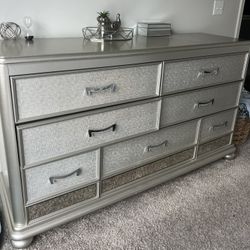Glam Silver Mirrored Dresser