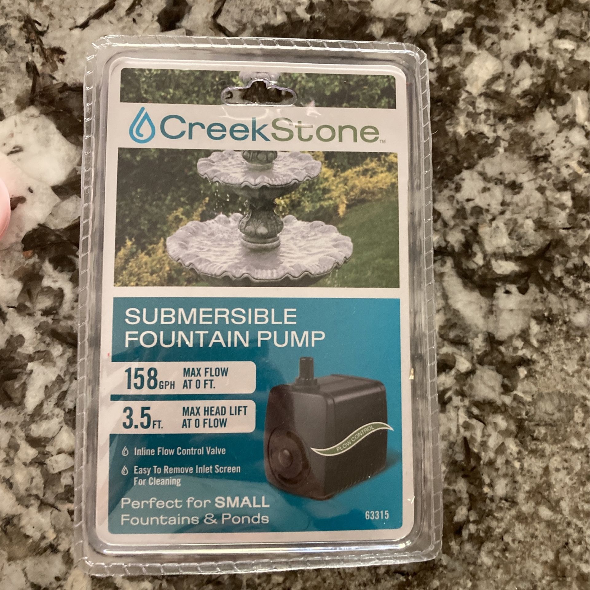 Brand New Submersible Fountain Pump By Creek stone