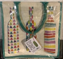 Two’s Company - New 6 bottle Convertible Tote -Is It Happy Hour Yet?