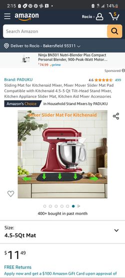 Mixer Slider Mat for KitchenAid Mixer,Mixer Mover Sliding Mat Pad Appliance  Slider Compatible With KitchenAid 4.5-5 Qt Tilt-Head Stand Mixer,Kitchen  Appliance Slider Mat 