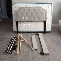 Bed frame, box spring and double mattress