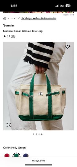 Viral Sunwin "Small" Makadet Tote w/Green trim