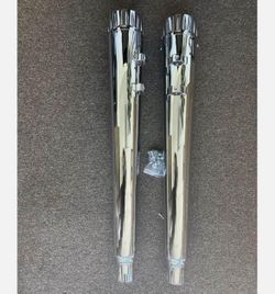 New Chrome 4" Megaphone Slip-On Mufflers Exhaust Fit For Harley Touring '95-'16