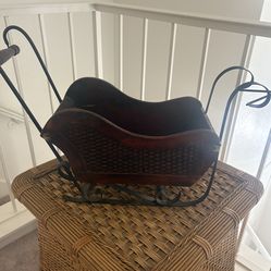Wicker & Wrought Iron Sleigh