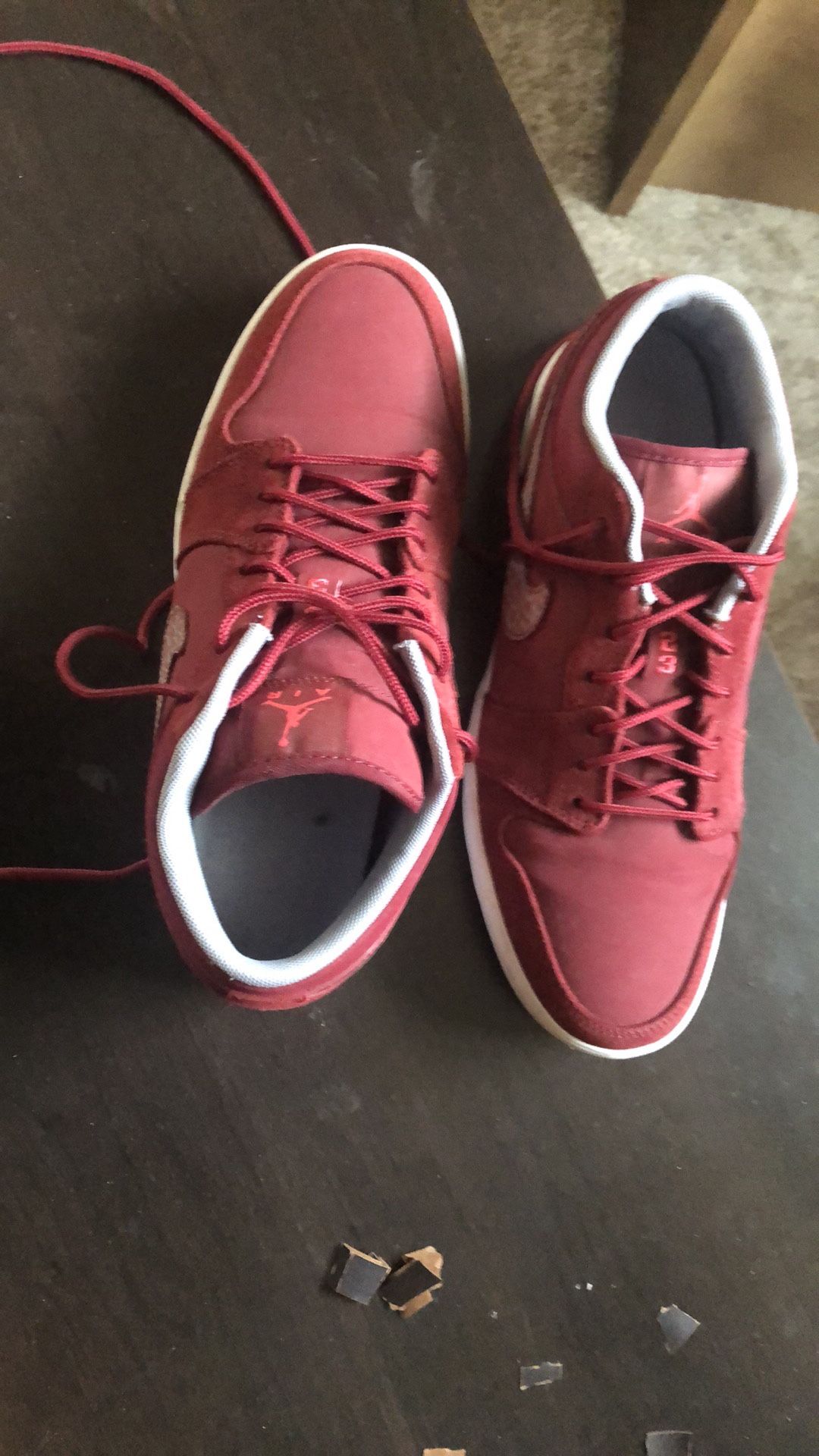 Maroon Red Jordan Lows 9s
