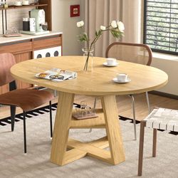 Modern Kitchen Oval Dining Table with Removable Leaves Space Saving