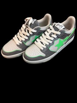 Size 11 - A bathing ape Sk8 Sta Grey/Green.