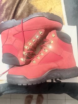 Red timberland boots size 9 men