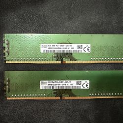 Hynix 16GB (2X8GB) DDR4 2400MHz PC4-19200 1RX8 UDIMM Memory Ram HMA81GU6AFR8N-UH