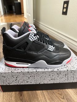 Air Jordan 4 Retro Black/Fire Red Size 10.5 Brand New