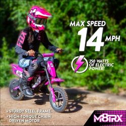 M8TRX Pink 24V Electric Dirt Bike.