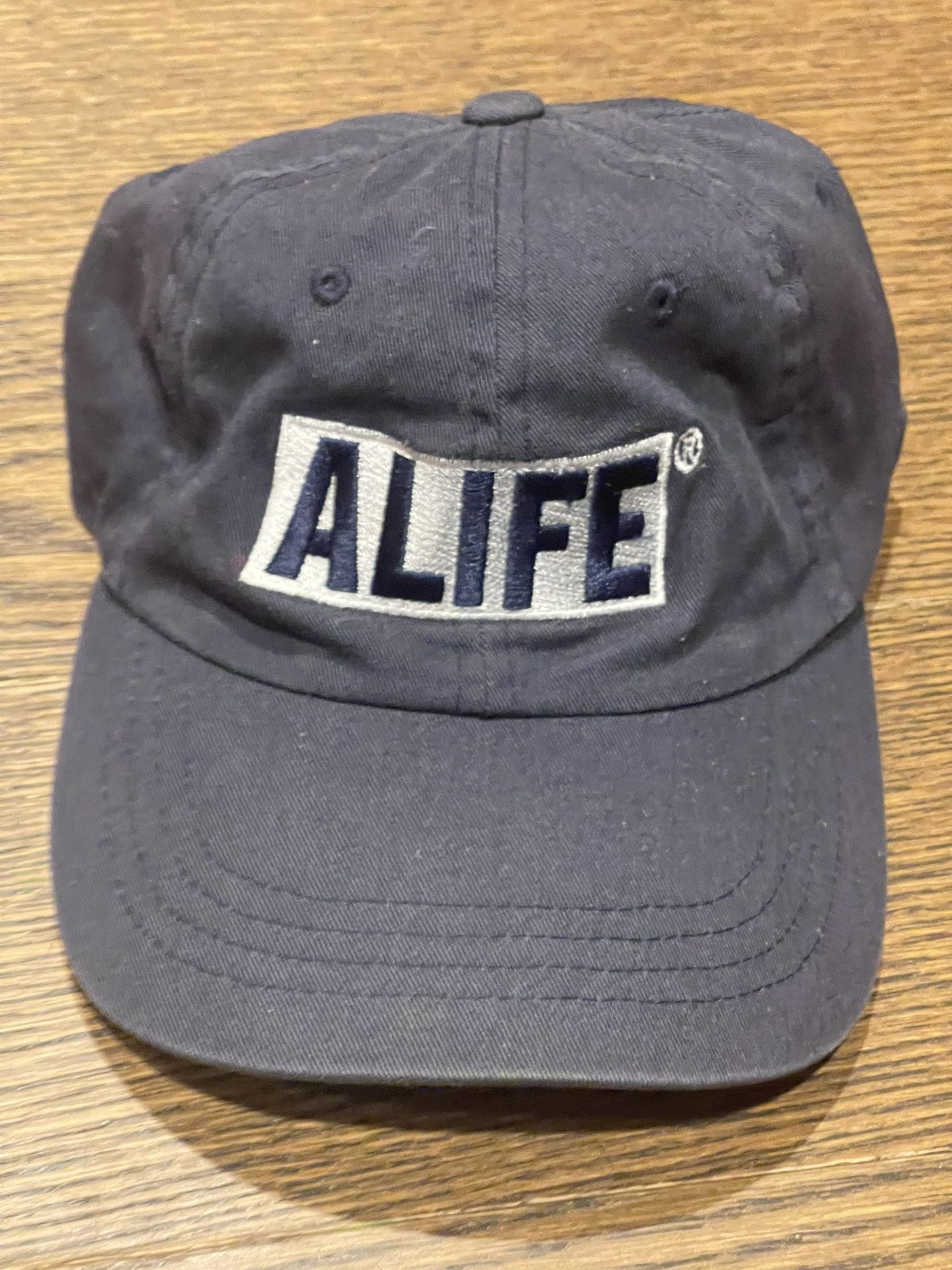ALIFE Logo StrapBack vintage navy blue dad hat cap