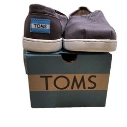 Toms Youth Classic Ash Canvas (Gray) Slip-On Kids Size 5 NIB
