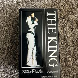 Vintage ELVIS PRESLEY "The King" Cologne FULL BOTTLE WITH BOX 