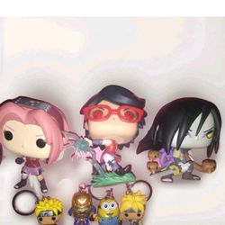 Lot Of Funko Pop Naruto And Despicable Me 
