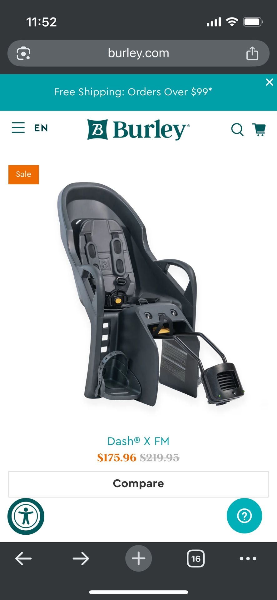 Burley Dash X FM Kids Bike Seat