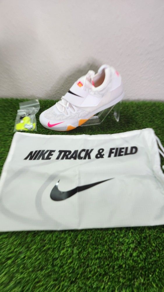 Nike Zoom Pole Vault Elite 3 Track Shoes White Orange Men 12/Women 13.5 Women's