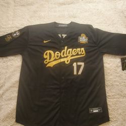 BRAND NEW SHOHEI OHTANI NIKE BLACK WORLD SERIES DODGERS JERSEY 2XL