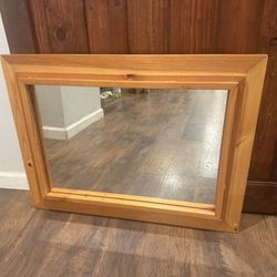 Wood Mirror See Pic For Size & Details