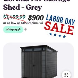 Labor Day Sale!!!! Keter Cortina 7x7 Storage Shed $900