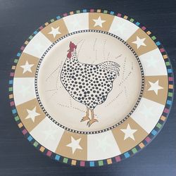 vintage Warren Kimble plate "Country Quartet" Sakura spotted chicken