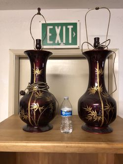 Vintage bamboo lamps