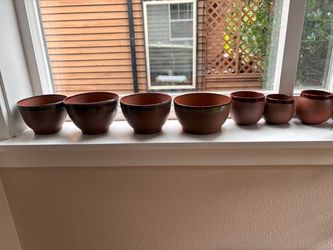 Set of 4 Bowls and 4 Wine Glasses (Laughing Gnome Pottery)