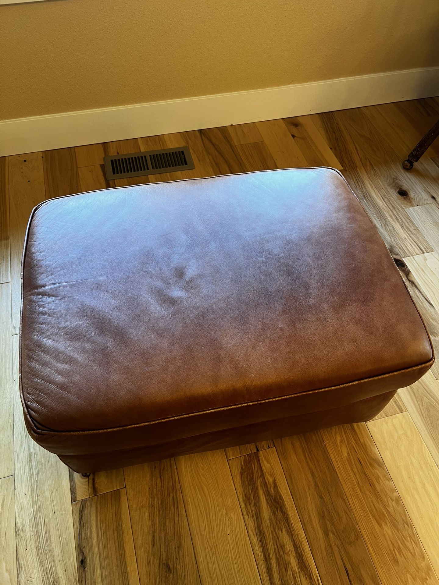 Rolling Leather Ottoman