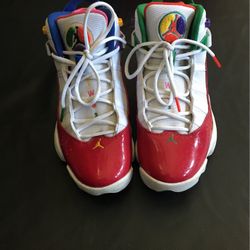 Red & White 6 rings Size 9.5