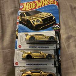 2018 BENTLEY CONTINENTAL GT3 Gold Hot Wheels 